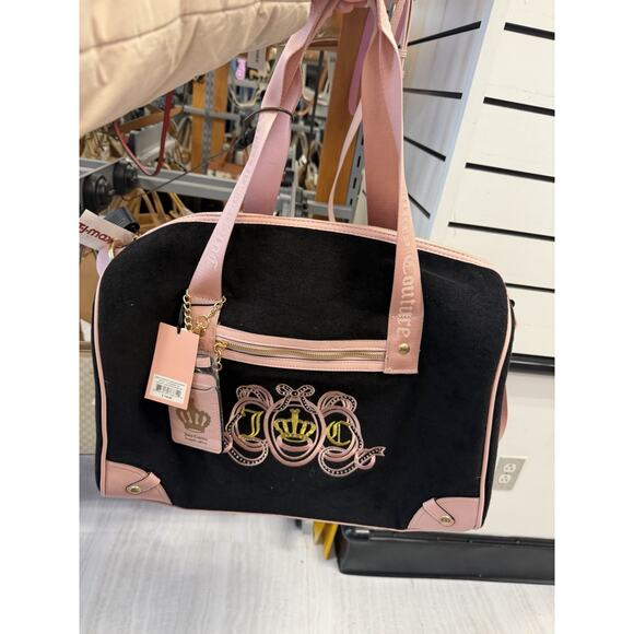 JUICY COUTURE Juicy Lovers Club Weekender Travel Bag Black/Pink Diamond - Picture 2 of 9